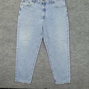 Vintage Carhartt Jeans Mens 42x30 Blue Straight Leg Workwear Distressed Faded